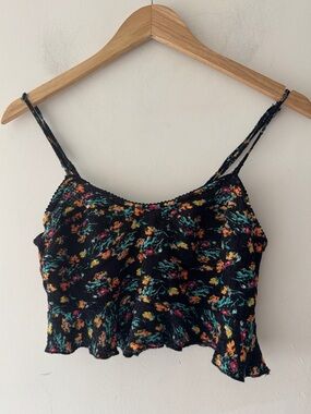 NWOT Free People We The Free Adorable Floral Crop Sweetheart Peplum Cami Top